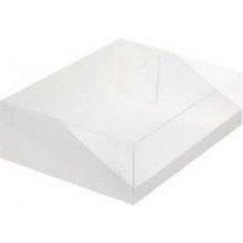Короб картонный 310х235х100 белый с прозрачной крышкой